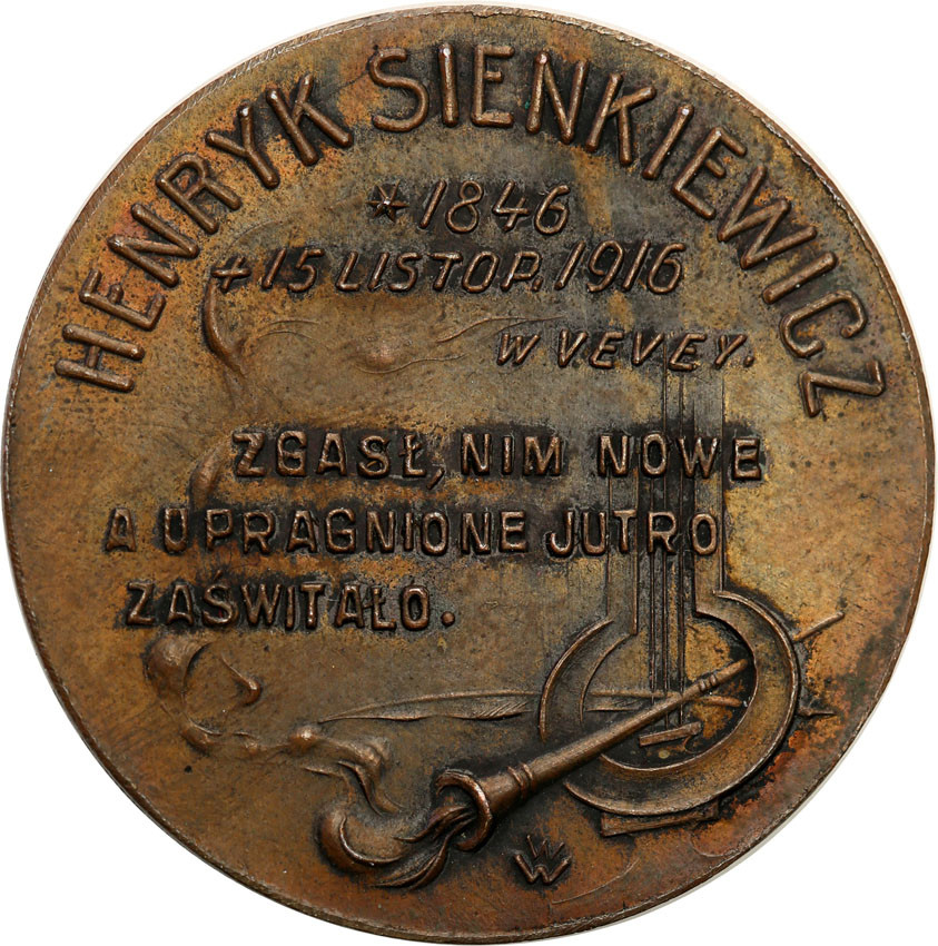 Polska. Medal 1916 Henryk Sienkiewicz - Wielkiemu Jałmużnikowi